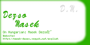 dezso masek business card